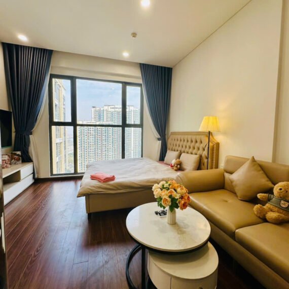 Homestay Masteri Waterfront Ocean Park – Studio Cao Cấp M1.2401, Tầng Cao, View Thoáng